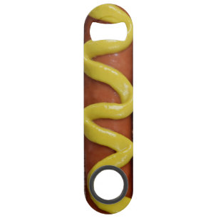 delicious hot dog with mustard photograph