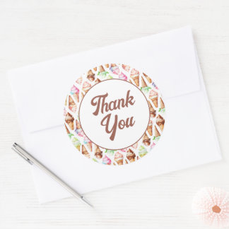 Delicious Ice Cream Cones Classic Round Sticker