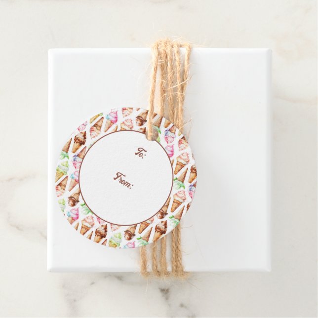 Delicious Ice Cream Cones Favour Tags (In Situ)