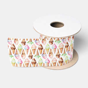 Delicious Ice Cream Cones Satin Ribbon