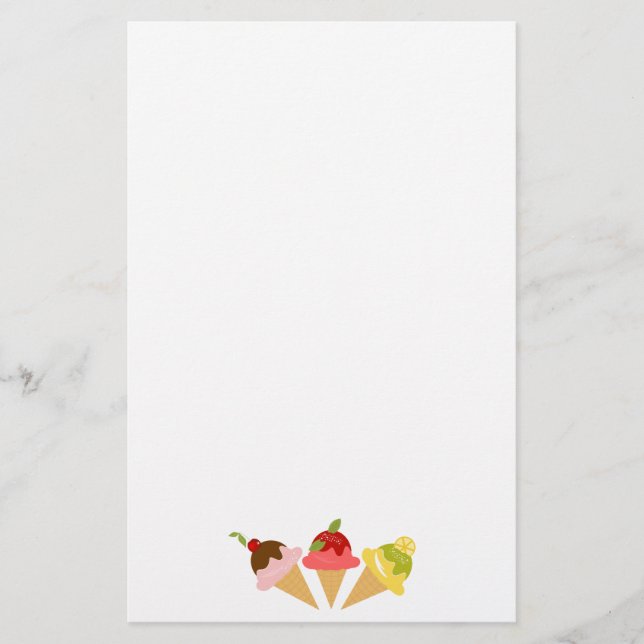 Delicious Ice Cream Stationery (Front)