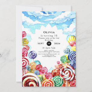 Delicious Magical Candyland Birthday Invitation