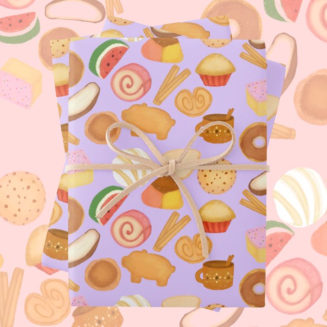 Delicious Mexican Pan Dulce Sweet Bread Wrapping Paper Sheet (Creator Uploaded)