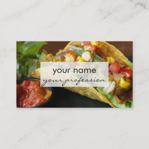 delicious Mexican Tacos photograph Business Card