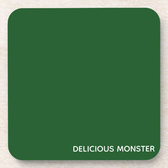 Delicious Monster green colour name Coaster (Front)