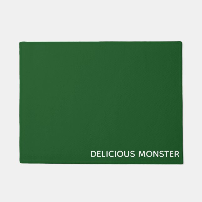 Delicious Monster green colour name Doormat (Front)