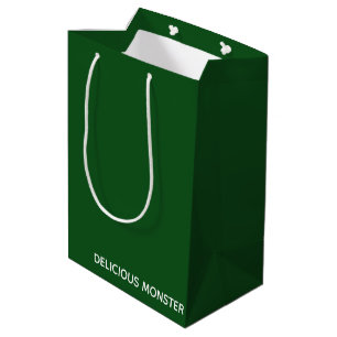 Delicious Monster green colour name Medium Gift Bag
