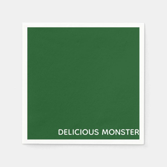 Delicious Monster green colour name Napkin (Front)