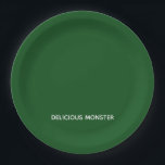 Delicious Monster green colour name Paper Plate<br><div class="desc">Delicious Monster green colour name</div>