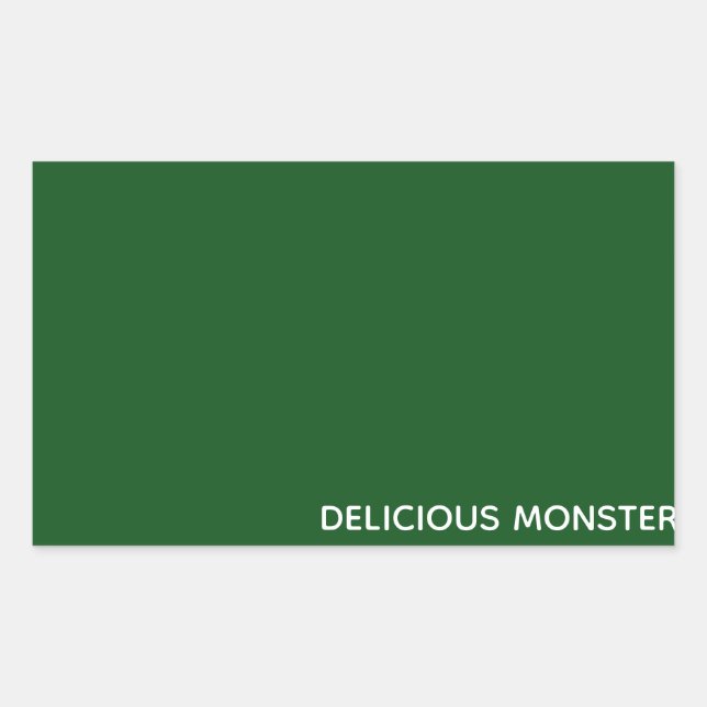 Delicious Monster green colour name Rectangular Sticker (Front)