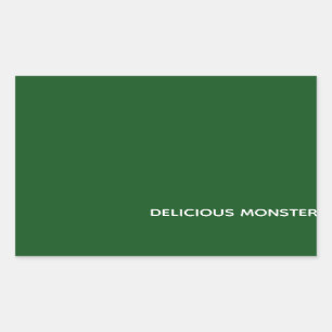 Delicious Monster green colour name Rectangular Sticker