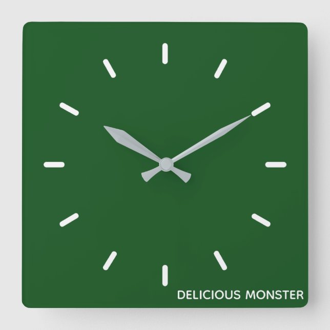 Delicious Monster green colour name Square Wall Clock (Front)