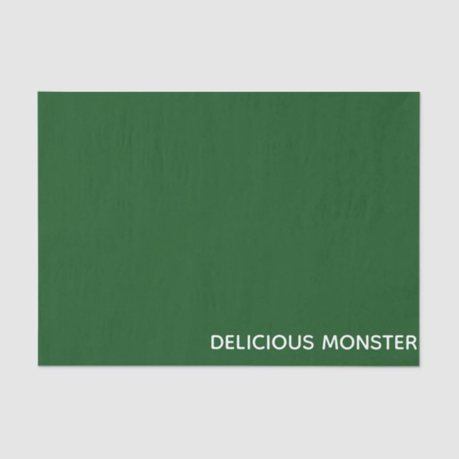 Delicious Monster green colour name Tissue Paper (Front)