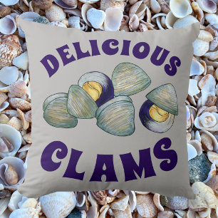 Delicious New England RI Steamed Clams Clambake Cushion