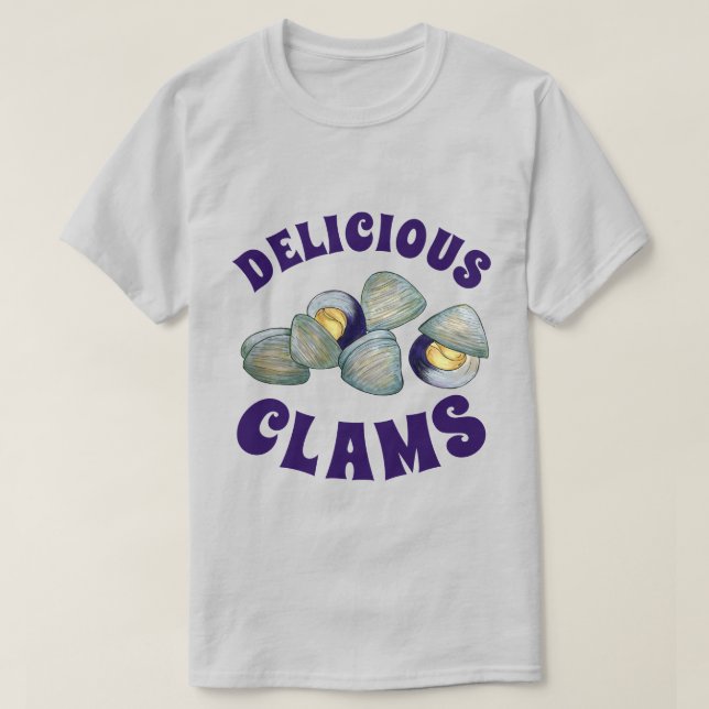 Delicious New England RI Steamed Clams Clambake T-Shirt (Design Front)