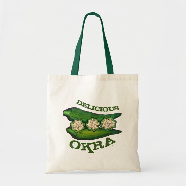 Delicious Okra Pods Southern Food Cooking Cuisine Tote Bag (Front)