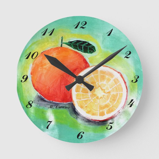Delicious Orange Acrylic Wall Clock (Front)