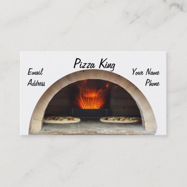 Delicious Oven Baked Pizza Business Card (Front)