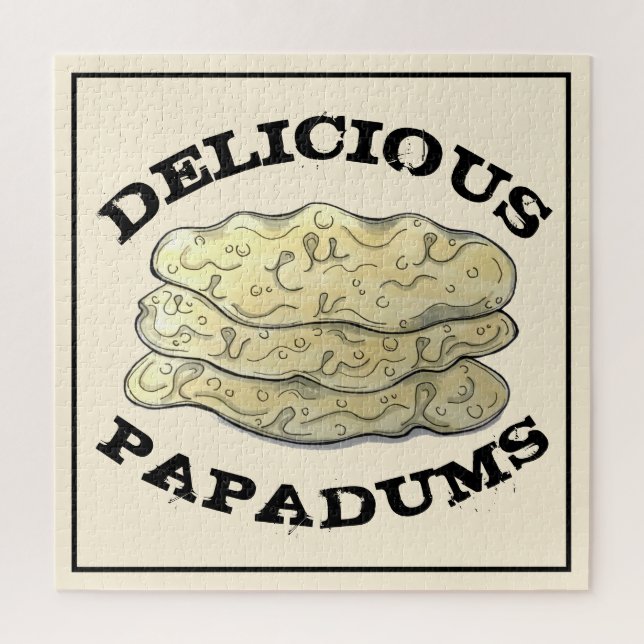 Delicious Papadums Indian Takeaway Food Flatbreads Jigsaw Puzzle (Vertical)