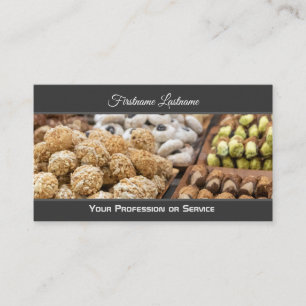 Delicious pastry shop confectionery and cookies business card