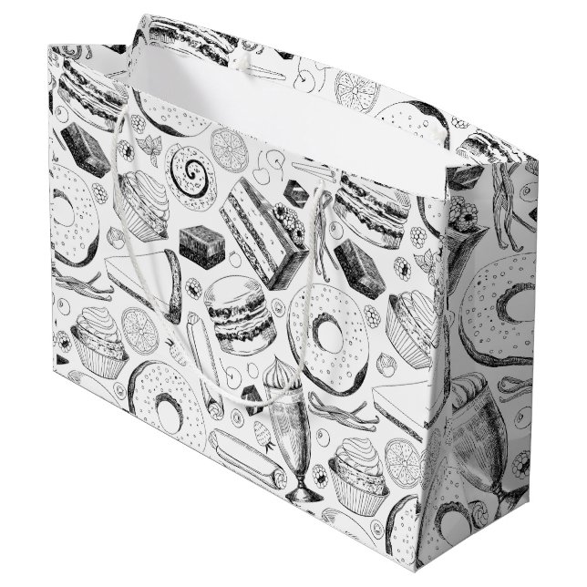 Delicious pattern large gift bag (Back Angled)
