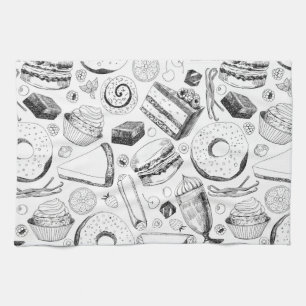 Delicious pattern tea towel