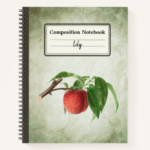 Delicious Peach in a Branch Personalised Comp Notebook