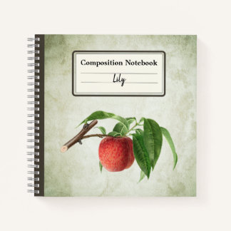 Delicious Peach in a Branch Personalised Comp Notebook