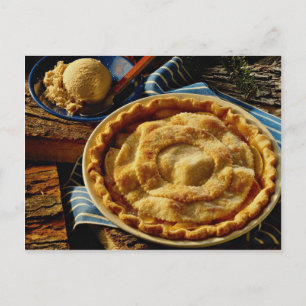 Delicious Peach pie, vanilla ice cream Postcard