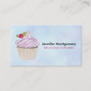 Delicious Pink Cupcake Berry on Top Business Card