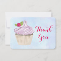 Delicious Pink Cupcake Berry on Top Thank You