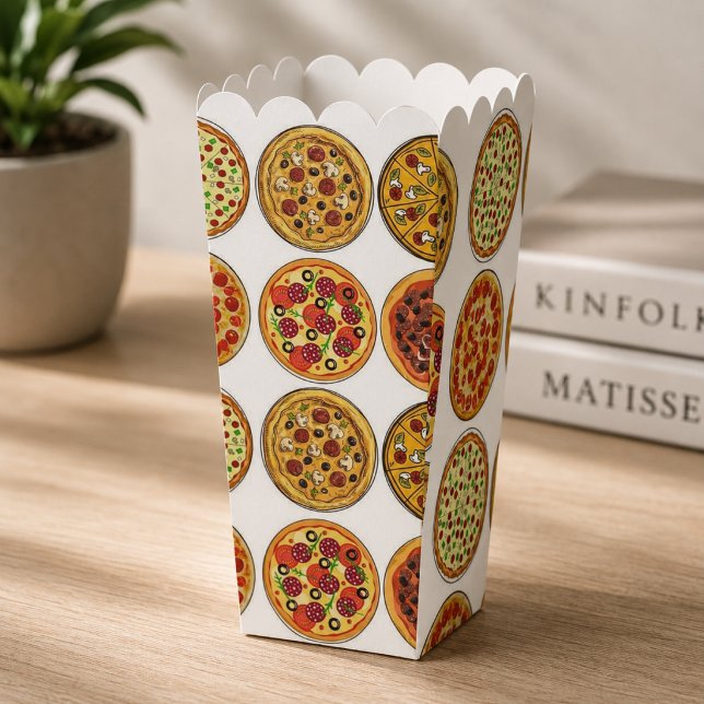 Delicious Pizza Lover's Pattern Popcorn Favour Box (Creator Uploaded)
