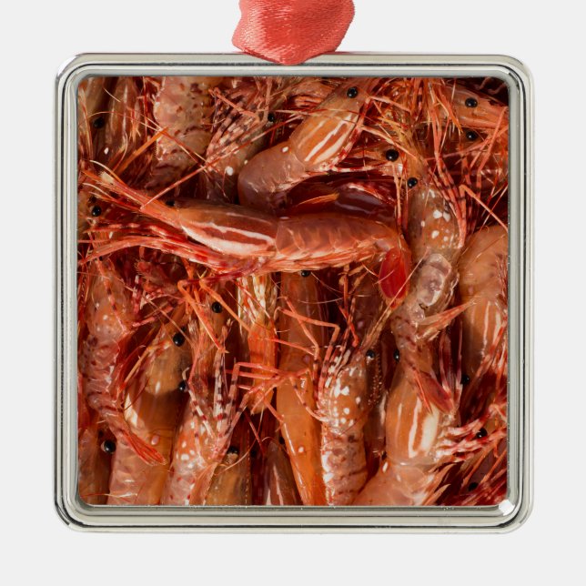 Delicious Prawns Metal Tree Decoration (Front)