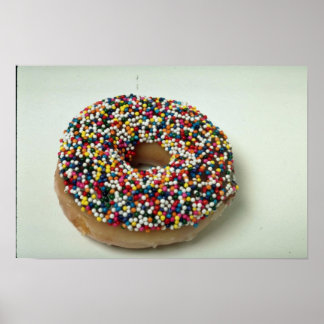 Delicious Rainbow sprinkle doughnut Poster