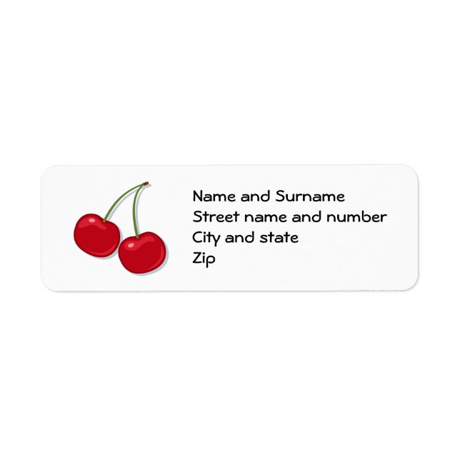 Delicious red cherries address labels (Front)