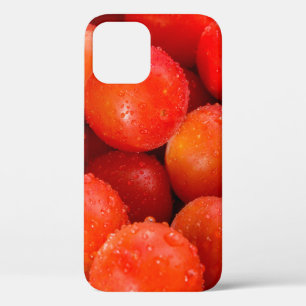 Delicious red cherry-plumbackground, bowl, cherry, iPhone 12 case