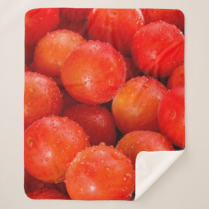 Delicious red cherry-plumbackground, bowl, cherry, sherpa blanket