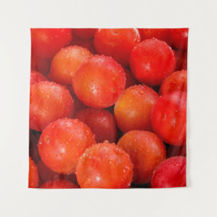 Delicious red cherry-plumbackground, bowl, cherry, tapestry