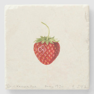 Delicious Red Strawberry (by Louis C.C. Krieger) Stone Coaster