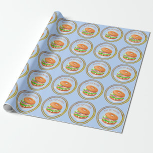 Delicious Salmon Bagel Personalized  Wrapping Paper