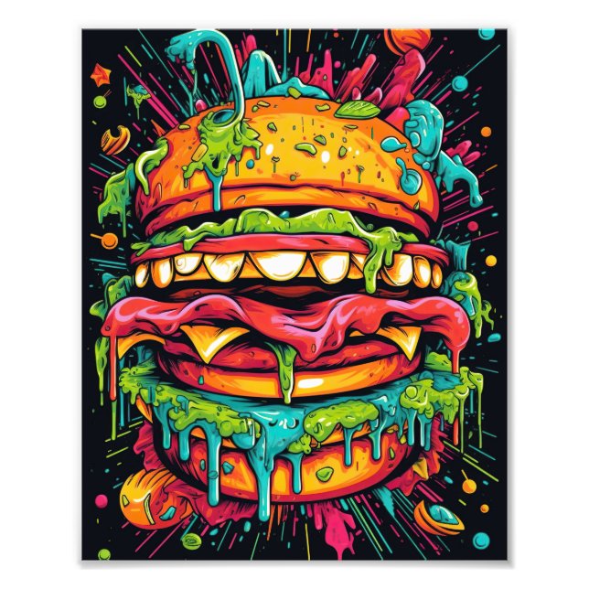 Delicious scary monster burger photo print (Front)
