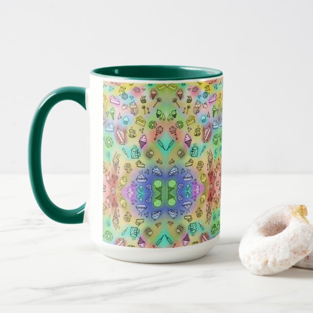DELICIOUS SUMMER DESSERTS PATTERN MUG (With Donut)