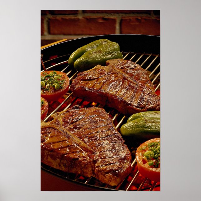 Delicious T-bone steaks Poster (Front)