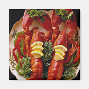 Delicious Twin lobsters Magnet