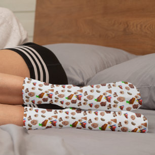 Delicious Watercolor Chocolate Desserts Socks