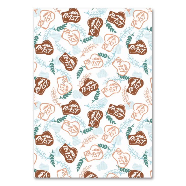 Delicious Wheat Bread Toast Pattern Table Number (Front)