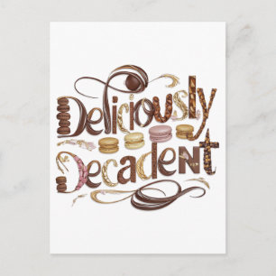 Deliciously Decadent Cakes & Chocolate Design Postcard
