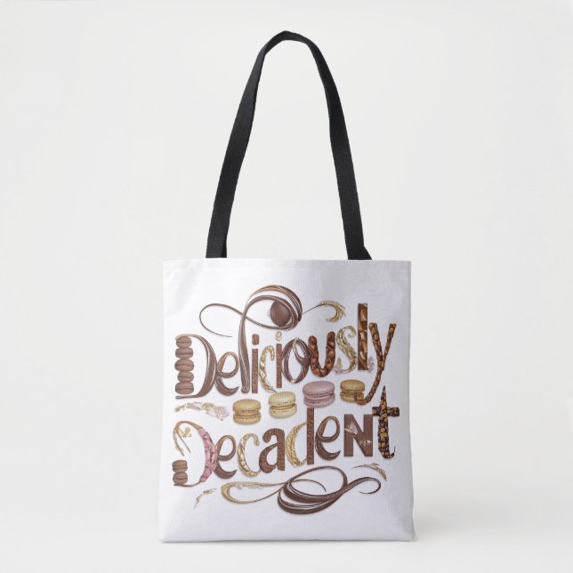 Deliciously Decadent Cakes & Chocolate Design Tote Bag (Front)