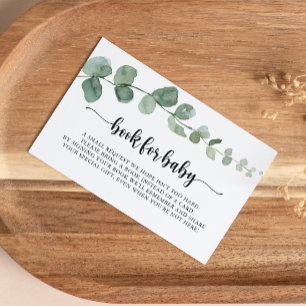 Delight Eucalyptus Baby Shower Book Request   Enclosure Card