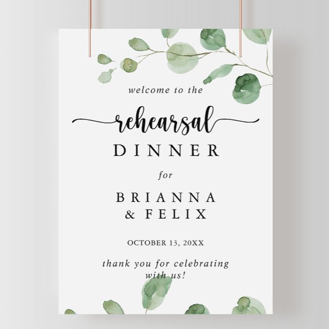 Delight Eucalyptus Rehearsal Dinner Welcome Sign (Creator Uploaded)